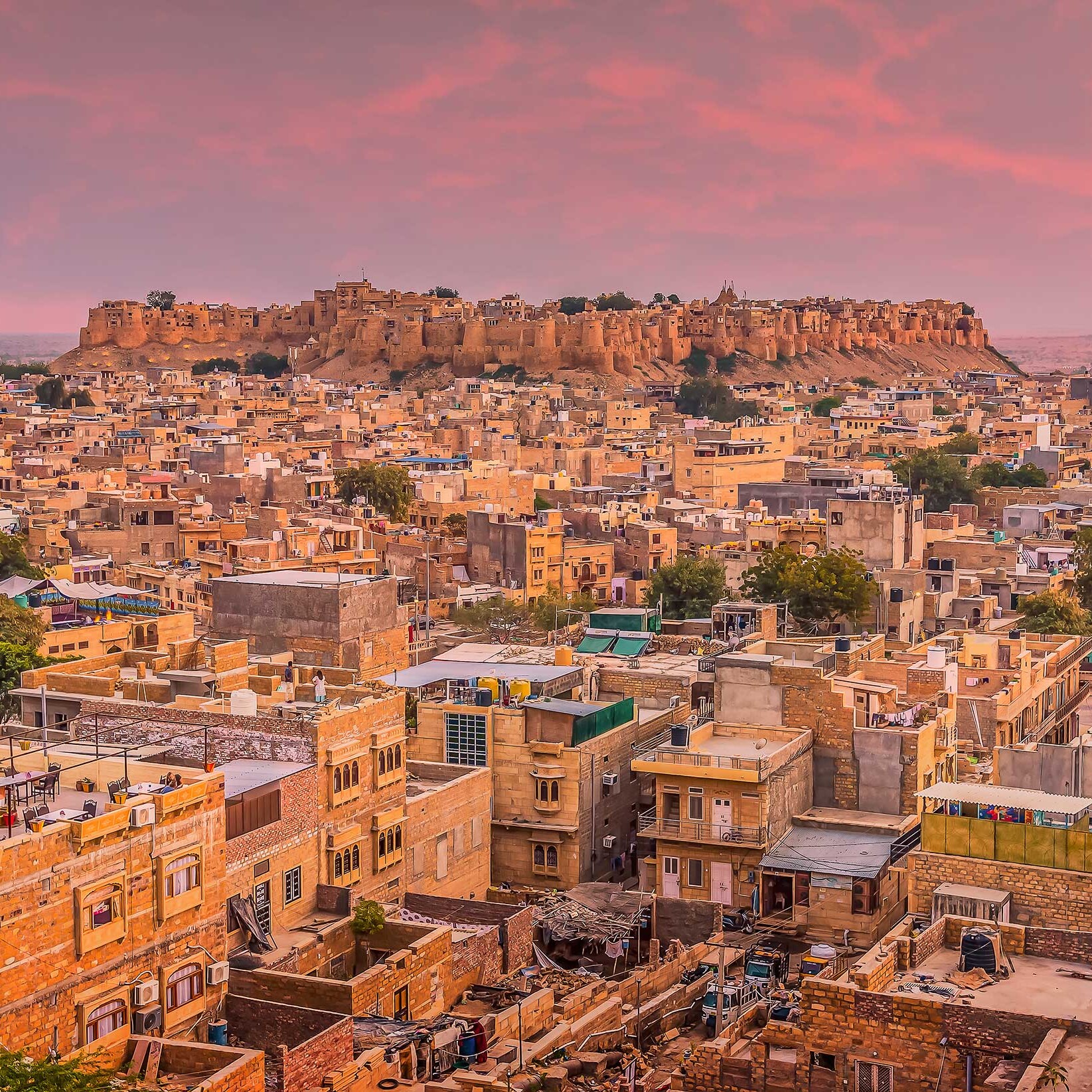 Jaisalmer City and Fort at sunset - India tour guide and driver