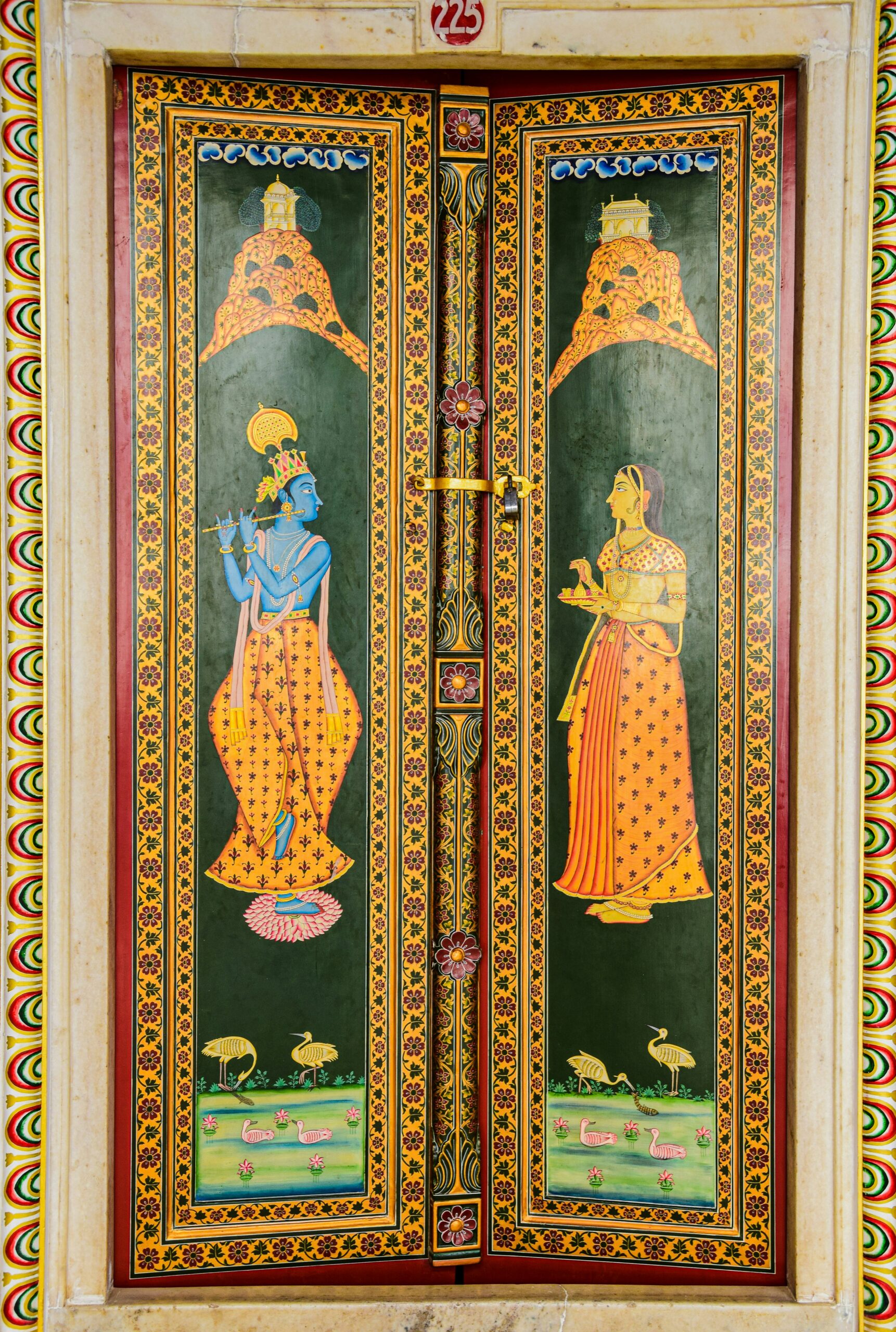Hand-painted doorway in Udaipur - known for its vibrant handicraft markets and artisan workshops